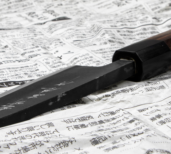Hideo Kitaoka Shirogami Black Oktagon Nóż Deba 16,5 cm