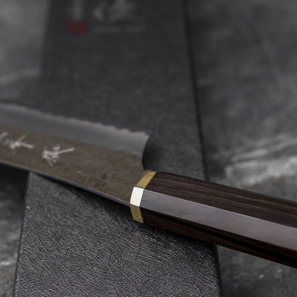 Yu Kurosaki Kokusen Brass Aogami Super/SS Nóż Sujihiki 27 cm