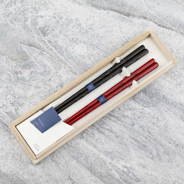 Japońskie Pałeczki do sushi Kawai Gift Set - Kurabi Brown