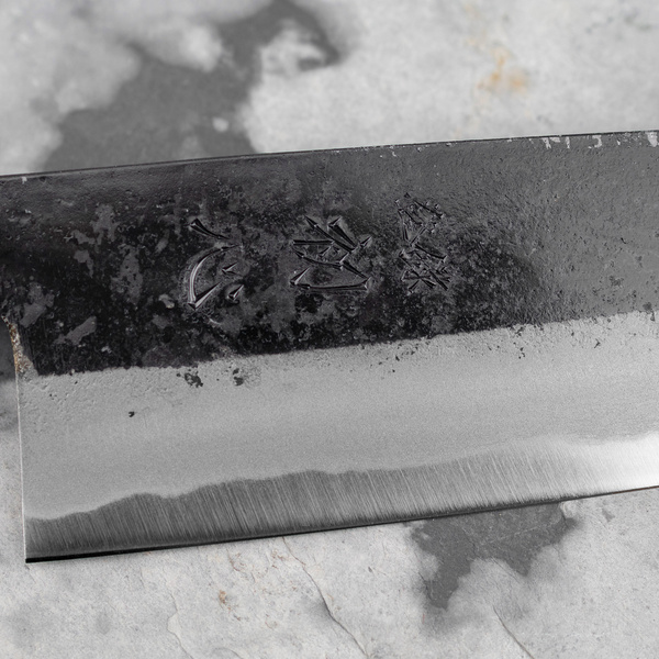 Hatsukokoro Shioku Kurouchi Aogami#2/Iron Nóż Santoku 16,5 cm