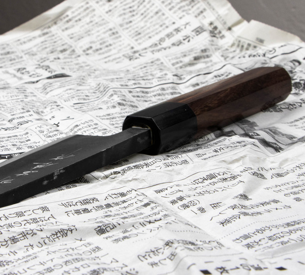 Hideo Kitaoka Shirogami Black Oktagon Nóż Miroshi Deba 18 cm