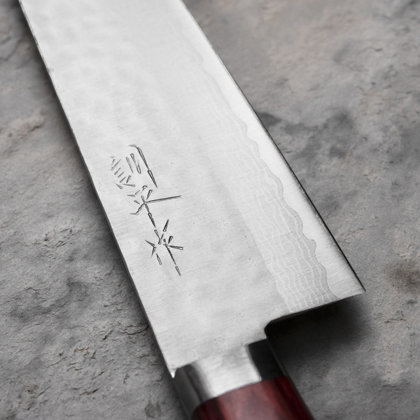 Kunio Masutani VG-10 Hammered Red Damascus Nóż Szefa kuchni 18 cm