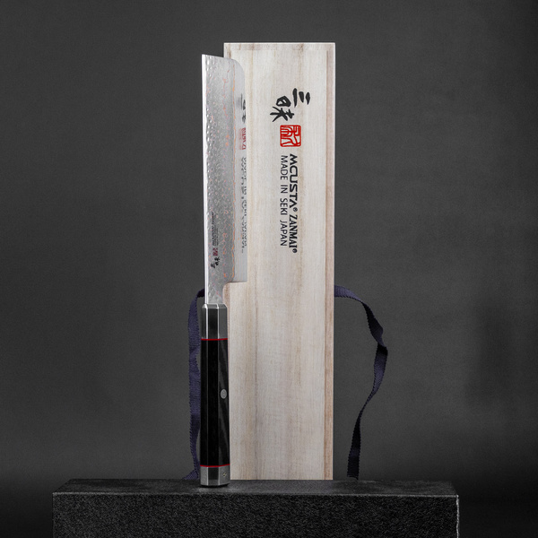 Mcusta Zanmai Phoenix Black Limited VG-10W Damascus Nóż Nakiri 16,5 cm