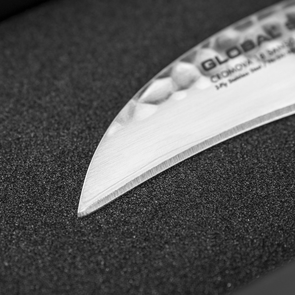 Nóż do obierania 9 cm młotkowany cm | Global SAI-S04R