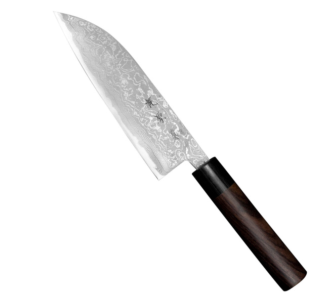 Kajiwara Damascus Aogami#2 Nóż Santoku 16,5 cm