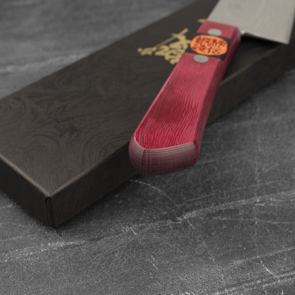 Shigeki Tanaka VG-10 Damascus Pink Nóż Santoku 16,5 cm