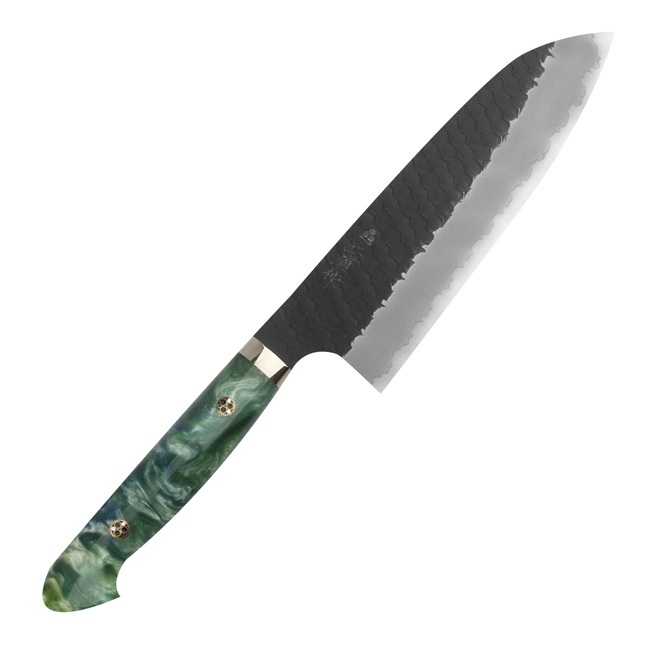 Nigara Hamono SG2 Limited Green Kurouchi Nóż Santoku 18 cm