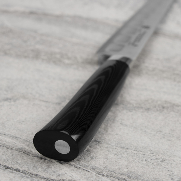 Tamahagane San Black VG-5 Nóż Sujihiki żłobiony 24 cm