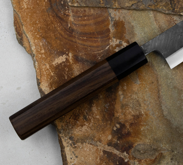 Hideo Kitaoka Shirogami Black Oktagon Nóż Kaisaki 15 cm