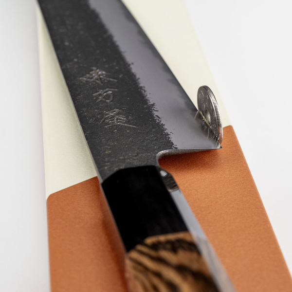 Mutsumi Hinoura Shirogami#2/Iron Nashiji Nóż Sujihiki 27 cm
