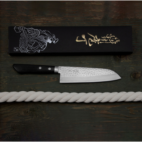 Kunio Masutani VG-10 Hammered Damascus Nóż Santoku 17 cm