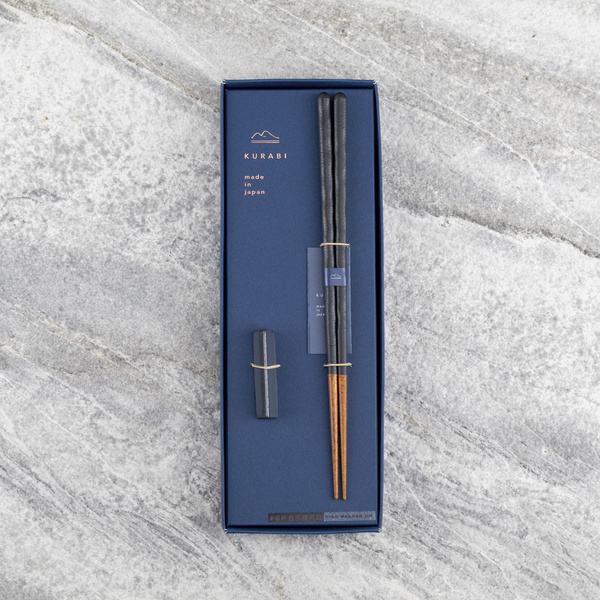 Japońskie Pałeczki do sushi Kawai Gift Set - Kurabi Black