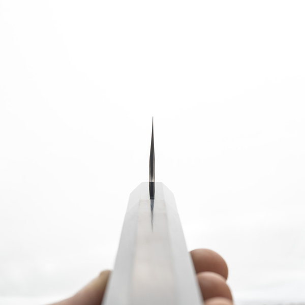 Hatsukokoro Irodori Aogami#2 Rainbow Damascus Kurozome Nóż Kiritsuke Gyuto 20 cm