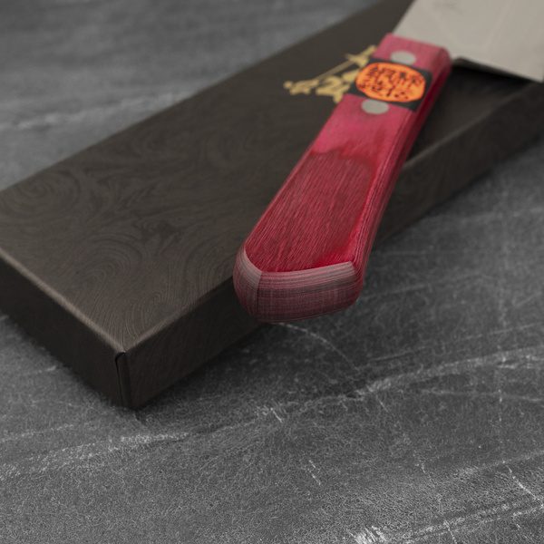 Shigeki Tanaka VG-10 Damascus Pink Nóż Nakiri 16,5 cm