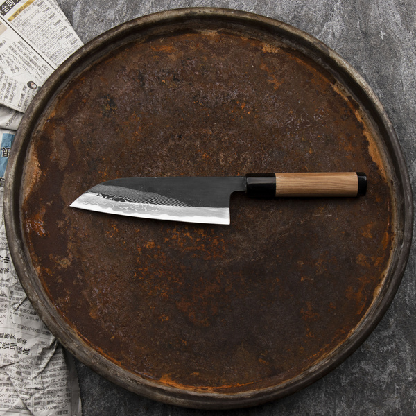 Tsukasa Hinoura Black River Jump Shirogami#2 Nóż Santoku 16,5 cm