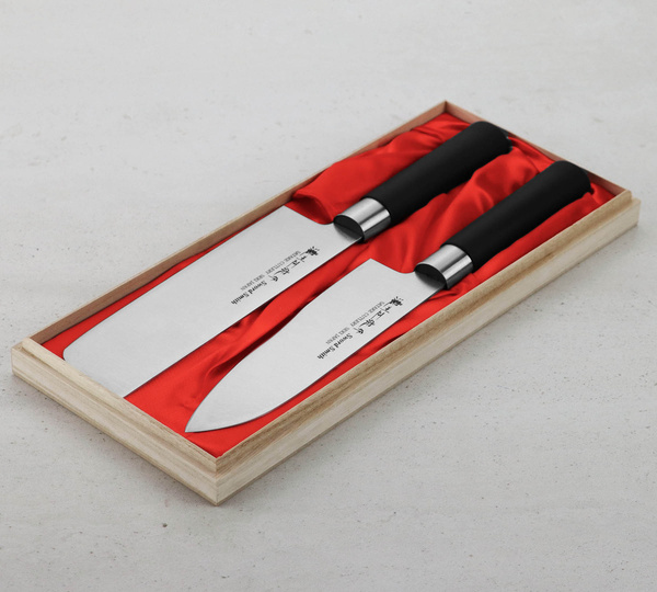 Satake Saku Zestaw w Drewnianym Pudełku Nóż Santoku + Nakiri