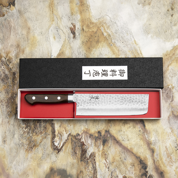 Hokiyama Murakumo AUS-8 Brown Nóż Nakiri 16,5 cm