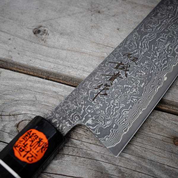 Shigeki Tanaka SG2 Heban + Róg bawoli Nóż szefa 21 cm