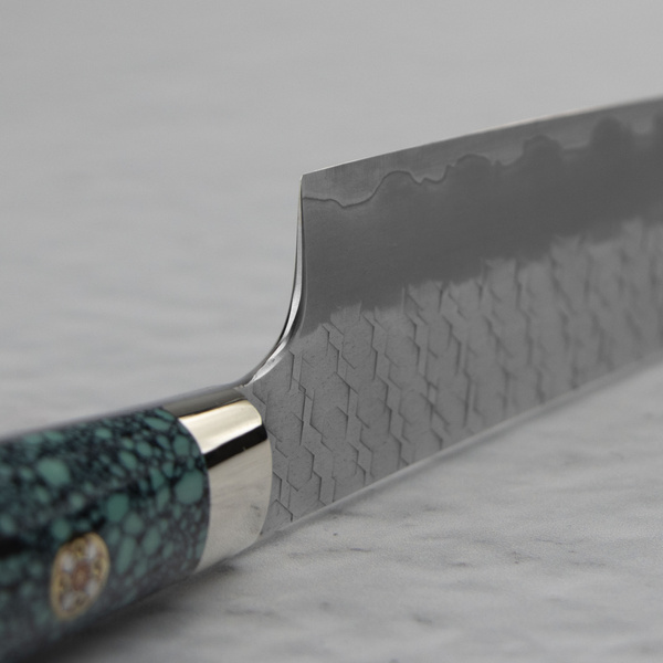 Nigara Hamono SG2 Limited Green Turquoise Nóż Kiritsuke 15 cm