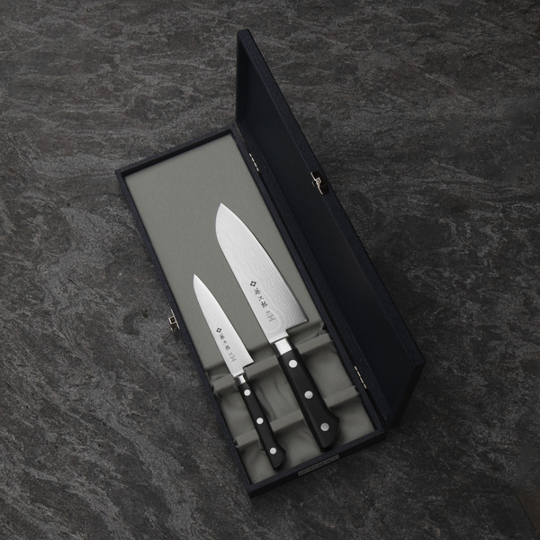 Tojiro DP37 Zestaw Nóż Santoku 17 cm + uniwersalny 12 cm