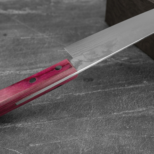 Shigeki Tanaka VG-10 Damascus Pink Nóż Santoku 16,5 cm