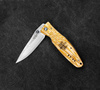 Nóż składany Mcusta Sengoku Yellow Pakka Damascus VG-10 9 cm