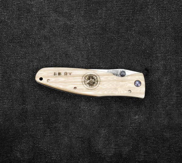 Nóż składany Mcusta Sengoku White Micarta Damascus VG-10 9 cm