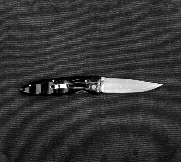 Nóż składany Mcusta Classic Wave Black Pakka Damascus VG-10 8,5 cm