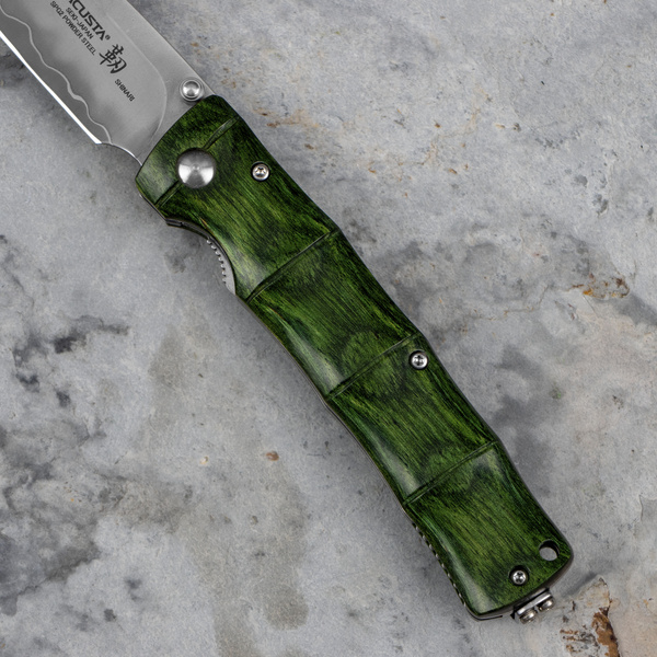 Nóż składany Mcusta Shinra Maximą Green SG2 9 cm