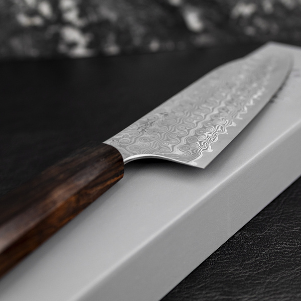 Nigara Hamono Anmon SG2 Damascus Nóż Santoku 17 cm