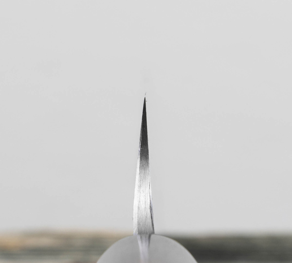 Hideo Kitaoka Shirogami#2 Satin Damascus Nóż Yanagiba 30 cm