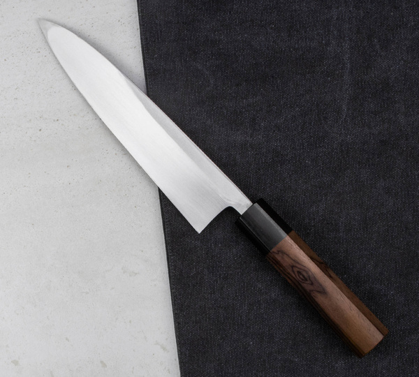 Hideo Kitaoka Shirogami Black Oktagon Nóż Miroshi Deba 18 cm