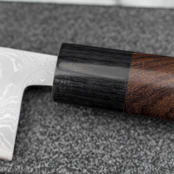 Kajiwara Tsutomu Aogami#2/Iron Damascus Nóż Santoku 16,5 cm