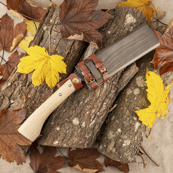 Mutsumi Hinoura Hatchet Nóż Outdoor SK-5 18 cm + Drewniana Pochwa