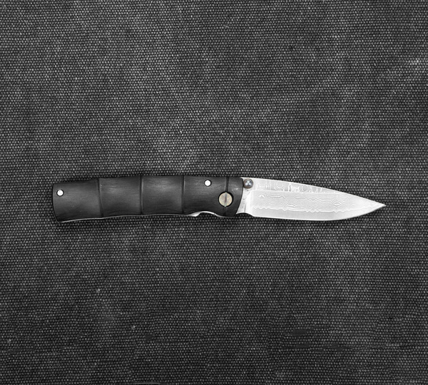 Nóż składany Mcusta Shinra Emotion Black Pakka Damascus VG-10 6,5 cm