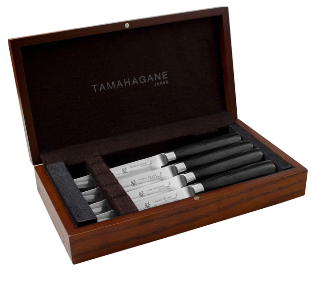 Tamahagane San Black Zestaw 4 noży do steków