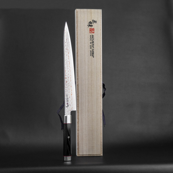 Mcusta Zanmai Phoenix Black Limited VG-10W Damascus Nóż Sujihiki 27 cm