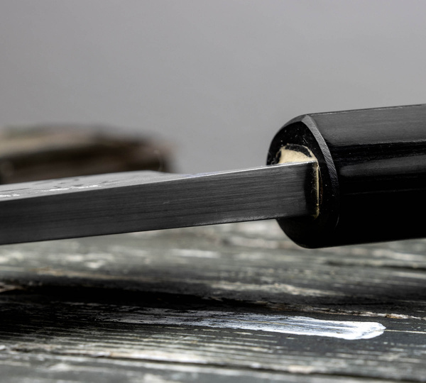 Hideo Kitaoka Nóż Shirogami Satin Deba 18 cm