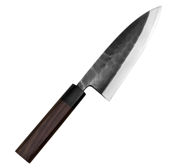 Hideo Kitaoka Shirogami Black Oktagon Nóż Deba 16,5 cm