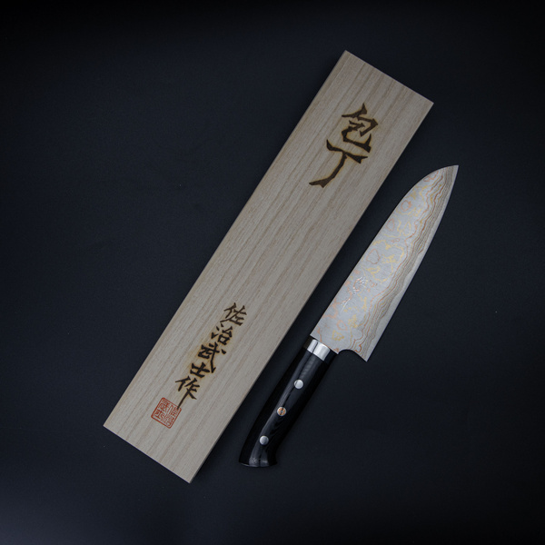 Takeshi Saji Color Aogami#2 Nóż Santoku 18 cm