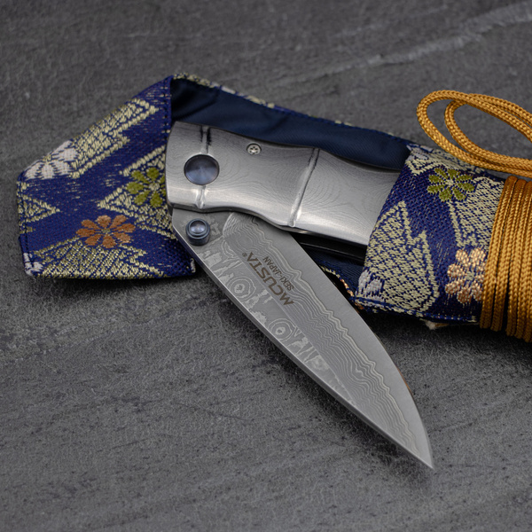 Nóż składany Mcusta Shinra Take Damascus VG-10 6,5 cm