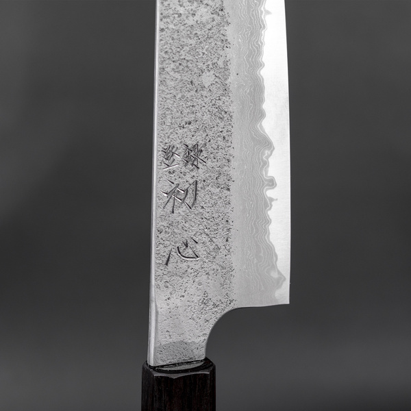 Hatsukokoro Ryusui Aogami#2/Iron Nóż Santoku 16,5 cm
