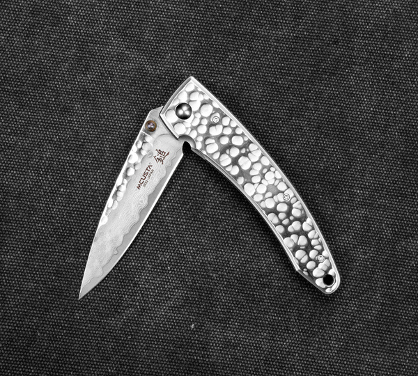 Nóż składany Mcusta Forge Młotkowany Damascus VG-10 8 cm