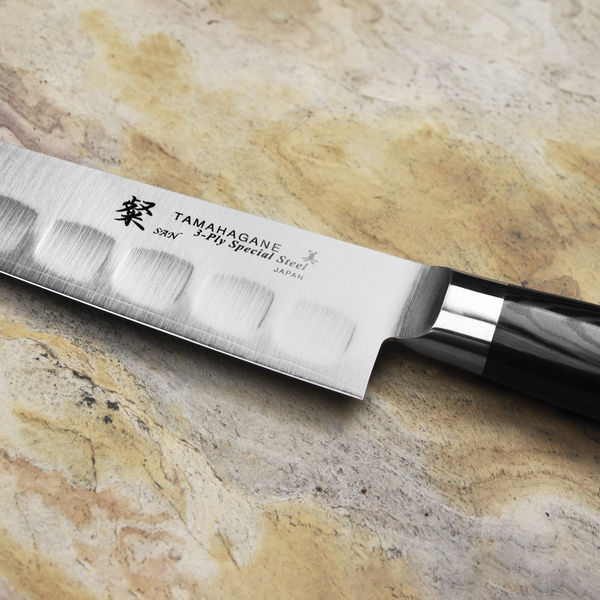 Tamahagane San Black VG-5 Nóż Sujihiki żłobiony 27 cm