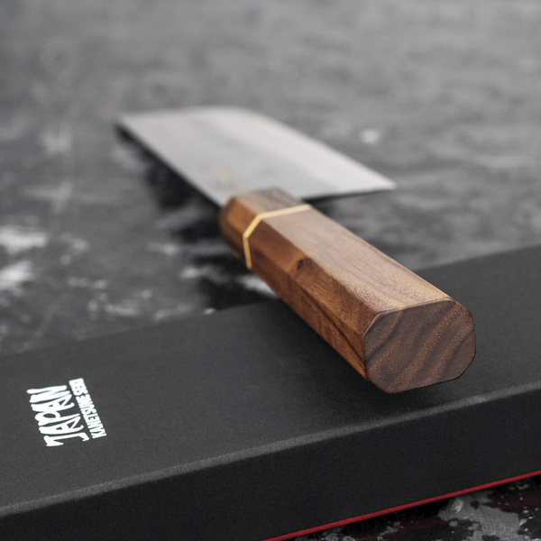 Kanetsune Shirogami#2 Damascus MATSU-ZUMI-YAKI Nóż Nakiri 16 cm