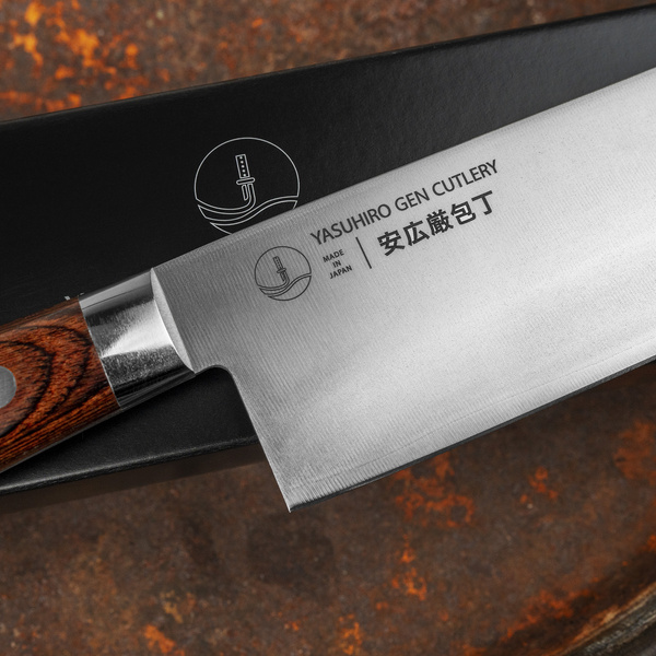 Yasuhiro Gen Shirogami#2/SS Mahogany Nóż Nakiri 16,5 cm