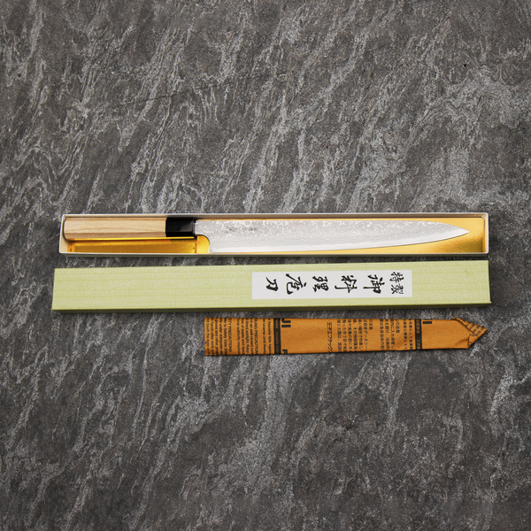 Yauji Aogami#2 Damascus Nóż Yanagiba 30 cm