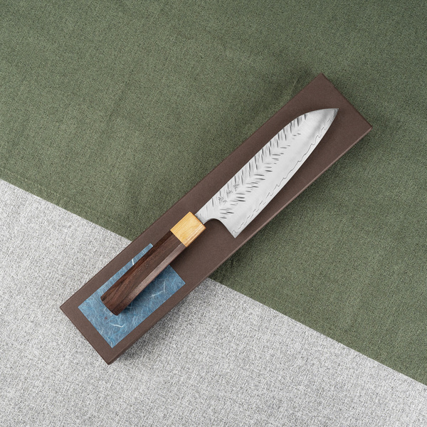 Yoshimi Kato SGSTRIX Kuro V-Tsuchi Nóż Santoku 17 cm