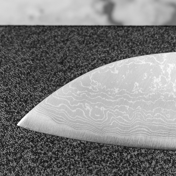 Kajiwara Tsutomu Aogami#2/Iron Damascus Nóż Santoku 16,5 cm