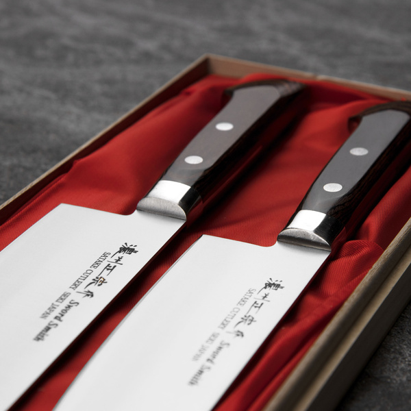 Satake Unique Shirogami#2 Zestaw Nóż Santoku + Nakiri